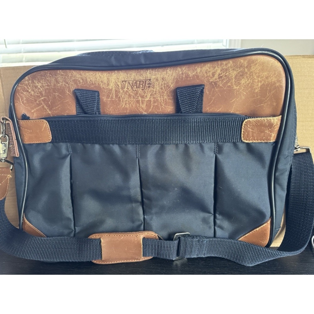 Passport Carry On Messenger Laptop Nylon Leather Briefcase w/Shoulder Strap